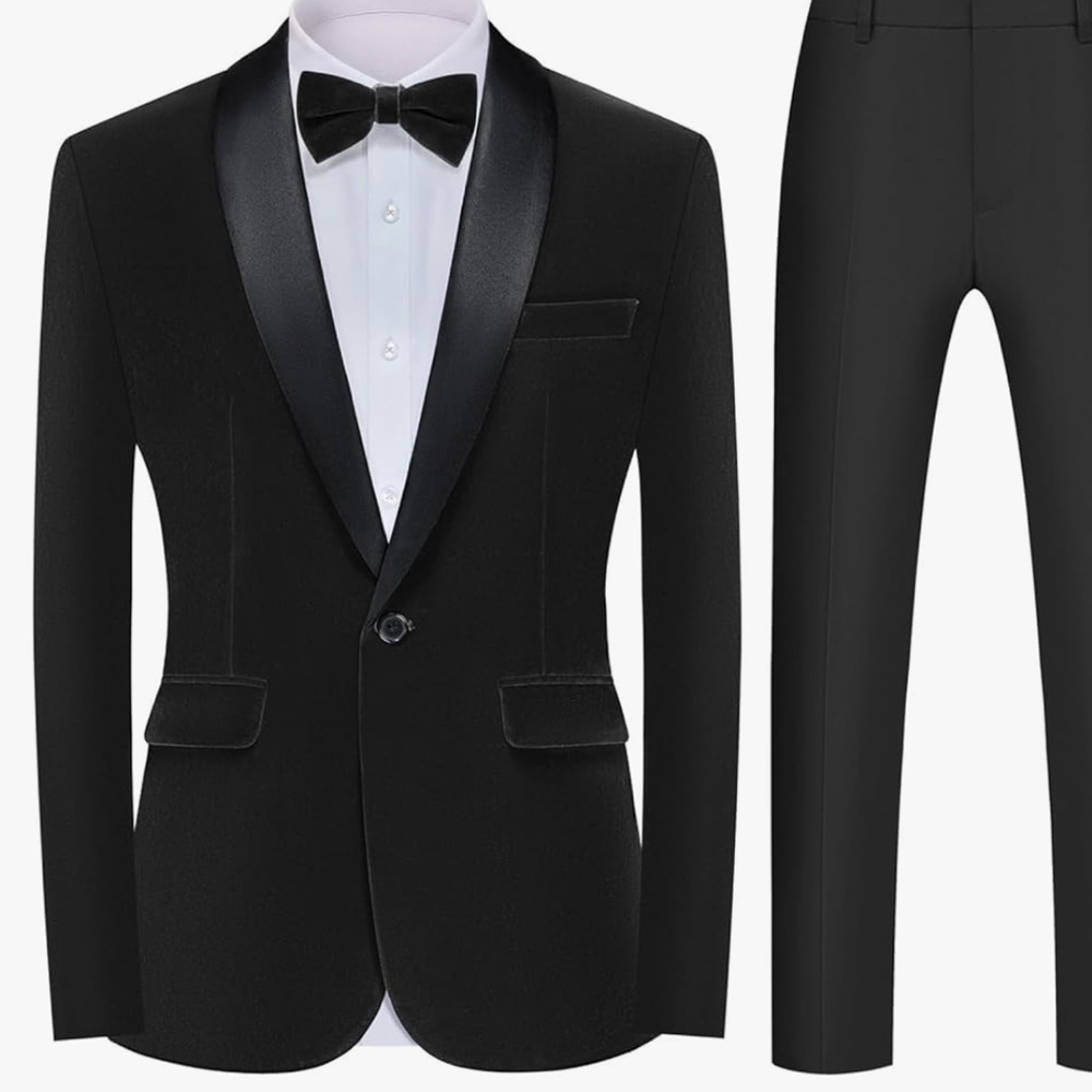 Men’s Velvet Tuxedo Blazer Slim Fit (size M)